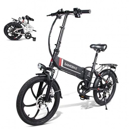 YRXWAN vélo YRXWAN Vélo cyclomoteur électrique de 20 po, vélo électrique Pliable Rechargeable avec télécommande de Moteur 350 W, Noir, 350w