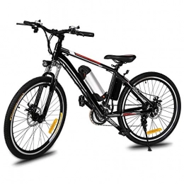 yukio vélo yukio Vélo Electrique E-Bike Femme Homme VTT Electrique Adulte 25 Pouces 250 W à 21 Vitesses avec Batterie Amovible Li-ION 36V-Max 35 km / h-Noir (EU Stock)