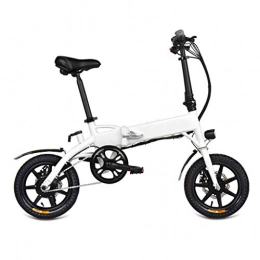 YUN&BO vélo YUN&BO Vlo lectrique Pliant, vlo lectrique 16 Pouces 6 Vitesses, Batterie Li-ION 7, 8 Ah intgre, 3 Modes de Conduite, Alliage d'aluminium, Blanc