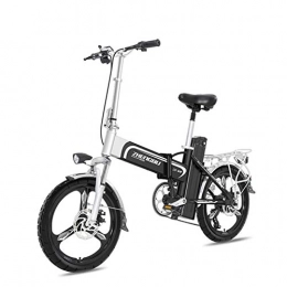 ZBB Vélo électrique léger Pliable, Roues de 16 Pouces Ebike Portable avec pédale, Bicyclette électrique en Aluminium à Assistance électrique de 400 W Vitesse maximale de 25 km/h - Noir,60KM