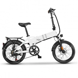 ZHIFENGLIU Vélos électriques ZHIFENGLIU Vlo Pliant lectrique, 38V20 inch Voiture de Batterie Portable, la Vitesse maximale de la Bicyclette est 25 kmh, Blanc