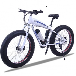 ZJGZDCP Vélos électriques ZJGZDCP 26 Pouces Fat Tire vélo électrique 48V 400W Neige Vélo électrique 27 Vitesse Montagne Vélos électriques Lithium Frein à Disque (Color : 15Ah, Size : White)