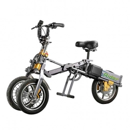 ZYW vélo ZYW Pédale Portable 2 Batteries 48V 350W Pliable Mini Tricycle Tricycle Électrique 14 Pouces 15.6Ah 1 Deuxième Haut De Gamme Tricycle Électrique Pliant Facilement, 48v Dual Battery