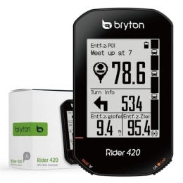 Bryton Fahrradcomputer Bryton Unisex – Erwachsene 420E Rider, Schwarz, 83, 9 x 49, 9 x 16, 9 cm, 83.9x49.9x16.9