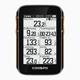 CooSpo Zubehör COOSPO GPS Fahrradcomputer Kabellos Bluetooth5.0 ANT+, Drahtloser Fahrradtacho Kilometerzähler Radcomputer Synchronisierung mit Strava, 2.6" Farbdisplay mit Hintergrundbeleuchtung Wasserdicht IP67