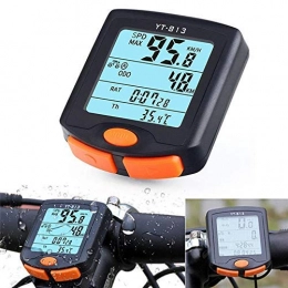 Eulan Bicycle Wireless Bike Speedometer Digital Odometer Stopwatch Thermometer LCD Backlight Rainproof Black