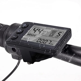 Fahrradcomputer, S866 Fahrrad-Tachometer LCD Display Meter IP65 Wasserdicht Fahrrad Radfahren Kilometerzähler, 24V 36V 48V Bedienfeld mit SM-Stecker für Lenkermontage