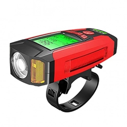 KUANDARGG Zubehör KUANDARGG USB Wiederaufladbare Multifunktions Für Outdoor-Radfahren Scheinwerfer Mit Tachometer-Lautsprecher Kalorienzähler, Red