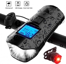 LED Fahrradlicht Set, 711light Fahrradlampe USB aufladbar Fahrradtacho, Fahrradcomputer Fahrradtacho, Fahrradlicht speedmeter odometer für Radsport