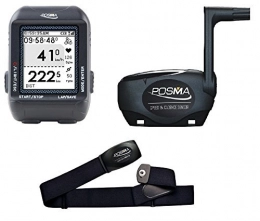 TRYWIN Zubehör Posma D2 GPS schnurloser Fahrradcomputer mit Geschwindigkeits- und Kilometerzähler und Navigation ANT+ Verbindung Bündel mit BHR20 Herzfrequenzmesser und BCB20 Geschwindigkeits- Rhythmusmesser