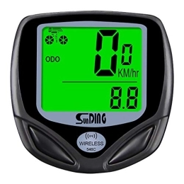 Samyth Multifunktionaler kabelloser wasserdichter Fahrrad-Tachometer Kilometerzähler LCD-Display Auto On Bike Tachometer