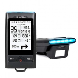 SHANREN Zubehör SHANREN Di-Pro GPS Fahrradcomputer, 96 Stunden Bluetooth ANT+ Fahrradcomputer mit Scheinwerfer (Di-Pro Schwarz)