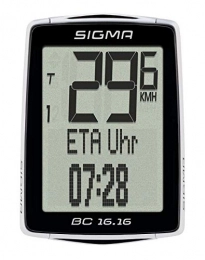 Sigma Sport Zubehör Sigma Sport Fahrrad Computer BC 16.16, 16 Funktionen, Ankunftszeit, Fahrradtacho mit Kabel, wasserdicht