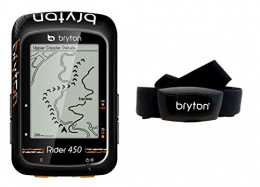 Unbekannt Zubehör Unbekannt Bryton Unisex – Erwachsene Rider 450 inklusive Herzfrequenzgurt Fahrradcomputer, Schwarz, 2.3 Zoll