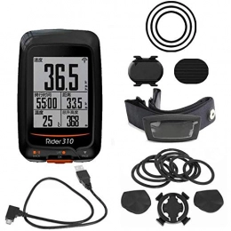 ZHANGJI Zubehör ZHANGJI Fahrrad tacho kabellos-Bicycle Rider 310 Enabled Wasserdichter drahtloser GPS-Tachometer mit Fahrradhalterung