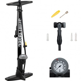 3min19sec Fahrradluftpumpe - Hochwertige Fahrradpumpe für alle Ventile - Profi Standpumpe mit Manometer für Rennrad, MTB, E-Bike, Trekking Rad und mehr