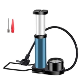 Basage Ergonomische Pumpe mit Messgerät und intelligentem Ventilkopf, Fahrradreifenpumpe, ohne Klebstoff, für Mountainbike, Blau