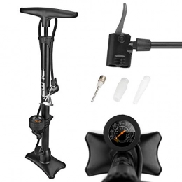 Decomen Fahrradpumpe Profi Standpumpe mit Manometer alle Ventilarten Air X-Press AV/DV/SV für BMX Mountainbikes Rennrad