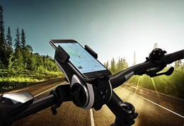 FISCHER Smartphone-Halter mit Musikbox und Powerbank für Fahrrad und Freizeit