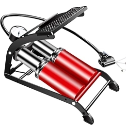 GIASSO Fahrradpumpe, Aluminiumlegierungs-Zylinder-Fahrrad-Fußpumpe, mit Präzisions-Manometer, Hitze- und Kältebeständigkeit, für Fahrrad, Ball, Spielzeug