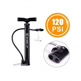 HYXL888 Tragbare Fahrrad Standpumpe, Presta & Schrader Ventile Mini-Fahrrad-Luftpumpe 120 psi mit Multifunktionskugel Nadel, Fahrradhochdruckstandpumpe (Color : Black)