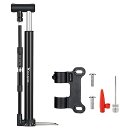 KOZEEY Kompaktes Hochdruck-Handpumpen-Kit Presta Halterung schwarz 120 PSI für Stoßdämpfer fette Reifen Fahrradrollstühle