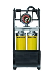 Proteco-Werkzeug Fahrradpumpen Proteco-Werkzeug® Doppelzylinder-Fußluftpumpe Fußpumpe Tretpumpe Autopumpe Fahrradpumpe Fusspumpe Manometer