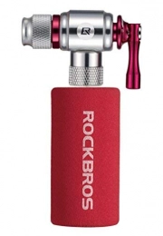 RockBros Fahrradpumpen ROCKBROS CO2 Kartuschenpumpe CO2 Inflator Fahrrad Minipumpe für Mountainbike Rennrad Presta & Schrader Ventil mit Isolierter Hülle Rot