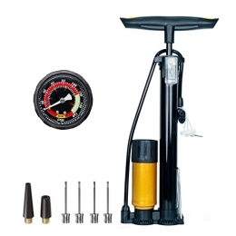 SZSHIMAO Fahrradpumpe, Ballpumpe Luftpumpe mit Hochdruckpuffer/Ball Needle, Standpumpe für alle Ventile-Presta- und Schrader-Ventilen, Hochdruck-Standpumpe 11 bar/160 psi