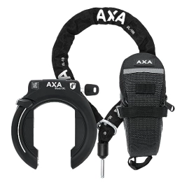 AXA Zubehör AXA Block XXL + ULC 100 + Set mit Tasche – Rahmenschloss mit Kette – Sicherheitsstufe 12 – Einsteckkette Länge 100 cm – Schwarze Tasche