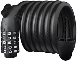 BDRSLX Zubehör BDRSLX Fahrradschloss 5-stellige sichere Kombination Fahrradschloss Roller Fahrrad Motorrad Kabelkettenschlösser (glänzend schwarz) (Color : Black, Size : 2)