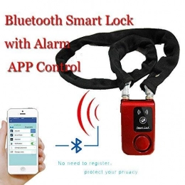 Cqjdg Smartes Fahrradschloss, Bluetooth, mit Alarmfunktion und Appsteuerung, rot