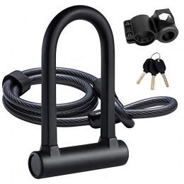 HEYOMART Bike Lock Heavy Duty Bicycle Lock Bike U Lock, 16mm Shackle and 4ft Length Security Cable with Sturdy Mounting Bracket for Bicycle, Motorcycle and More