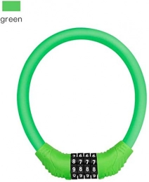 IMBM Fahrradschlösser IMBM Vorhängeschloss Türschloss 2019 Mountain Bike Lock-Anti-Diebstahl-Sperre Portable Password Fest Fahrrad Ring-Verschluss Hot (Color : Green)