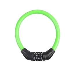 MXBC Zubehör MXBC Langlebige Fahrradschloss Multifunktions-Funktion 4-Ziffern-Code-Kombination Fahrrad-Sicherheitsschloss MTB Fahrradkabelschlossradkettenschloss (Color : Green)