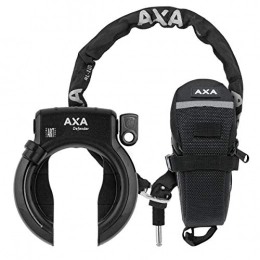 AXA Zubehör Rahmenschloss Axa Defender mit RL 100 Einsteckkette+ Outdoor Tasche auf Karte, schwarz (1 Stück)