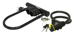 Rolson Unisex 66759 2pc Bike Lock Set, schwarz, Medium