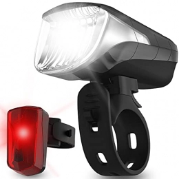 Velmia Fahrradlichter Set StVZO zugelassen mit USB Akku-Betrieb und 8,5h Leuchtdauer I LED Fahrradlicht Set regenfest und aufladbar I Fahrrad Licht