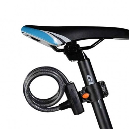 Vielab 1,2m Mutifunktionieptied-Diebstahl-Fahrradschloss Sicherer Rücklicht-Schloss USB wiederaufladbare Regenschutz (Color : Black)