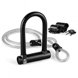 WMM -Bicycle lock Zubehör WMM Fahrrad-Bügelschloss mit Kabel for schwere Lasten, 1, 2 m Stahlflexkabel mit Montagehalterung for Rennräder von Mountainbikes (Color : Bicycle Lock Set)