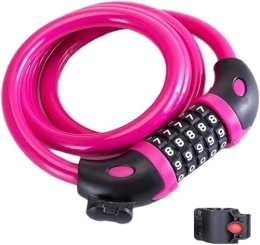 ZECHAO Zubehör ZECHAO Raddrahtdrahtstahlkabelschloss, hohe Sicherheits-Diebstahl-Ring-Lock 5-Ziffer-Kombination Stahldrahtcode-Lock for Motorrad, Fahrrad, Tür Fahrradschloss (Color : Pink, Size : 1.2m)